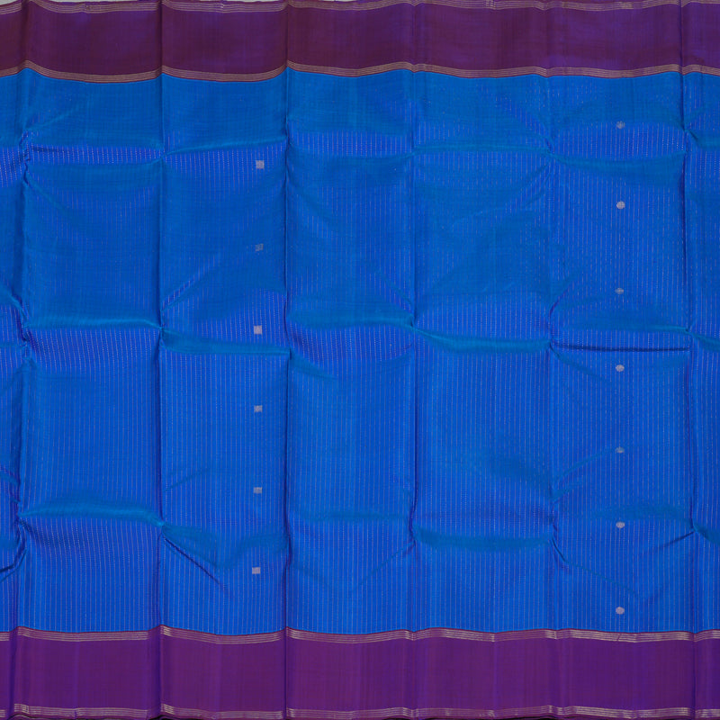 Hayagrivas Handloom Ink Blue Kanjivaram Silk Saree with Purple Border KBE1334J4-3