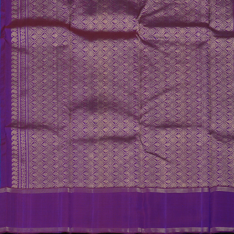 Hayagrivas Handloom Ink Blue Kanjivaram Silk Saree with Purple Border KBE1334J4-3