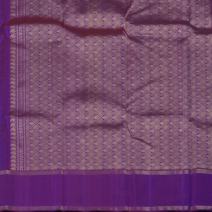 Hayagrivas Handloom Ink Blue Kanjivaram Silk Saree with Purple Border KBE1334J4-3