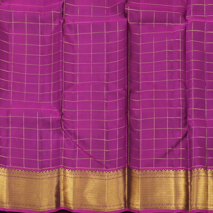 Hayagrivas Handloom Bottle Green Kanjivaram Silk Saree with Wine Purple Border KBE1334J8-1