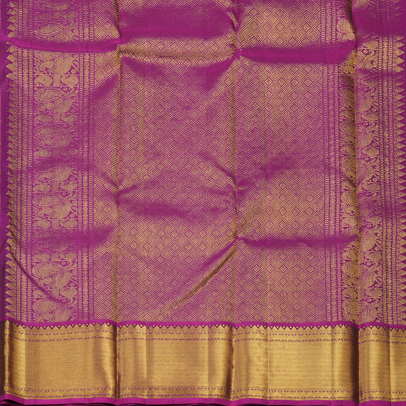 Hayagrivas Handloom Bottle Green Kanjivaram Silk Saree with Wine Purple Border KBE1334J8-1