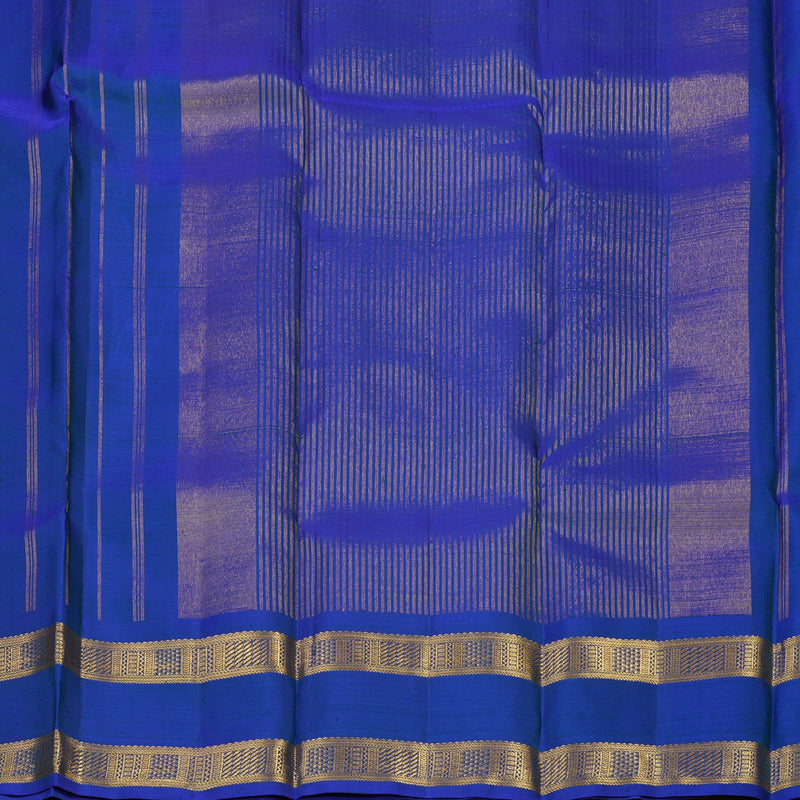 Hayagrivas Handloom Peacock Blue Kanjivaram Silk Saree KBE1335J10-1