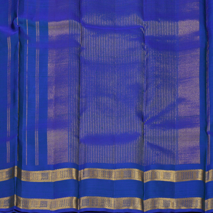 Hayagrivas Handloom Peacock Blue Kanjivaram Silk Saree KBE1335J10-1