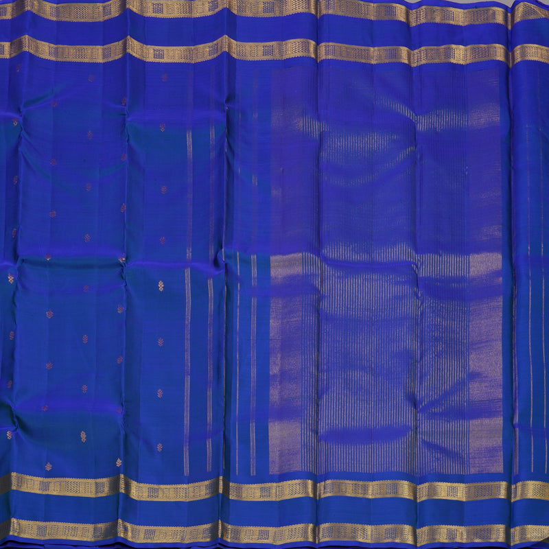 Hayagrivas Handloom Peacock Blue Kanjivaram Silk Saree KBE1335J10-1