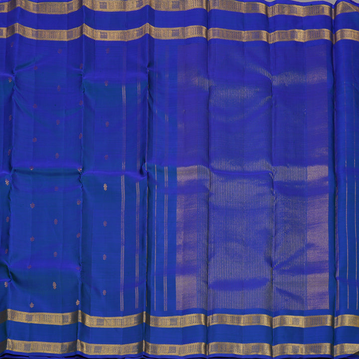 Hayagrivas Handloom Peacock Blue Kanjivaram Silk Saree KBE1335J10-1