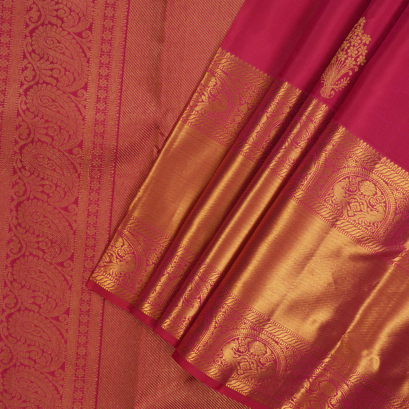 Hayagrivas Handloom Rani Pink Kanjivaram Silk Saree KBE1335J12-6