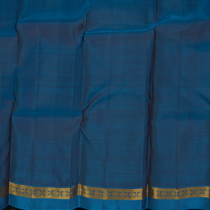 Hayagrivas Handloom Nagapazham Kanjivaram Silk Saree with Rama Blue Border KBE1335J3-3
