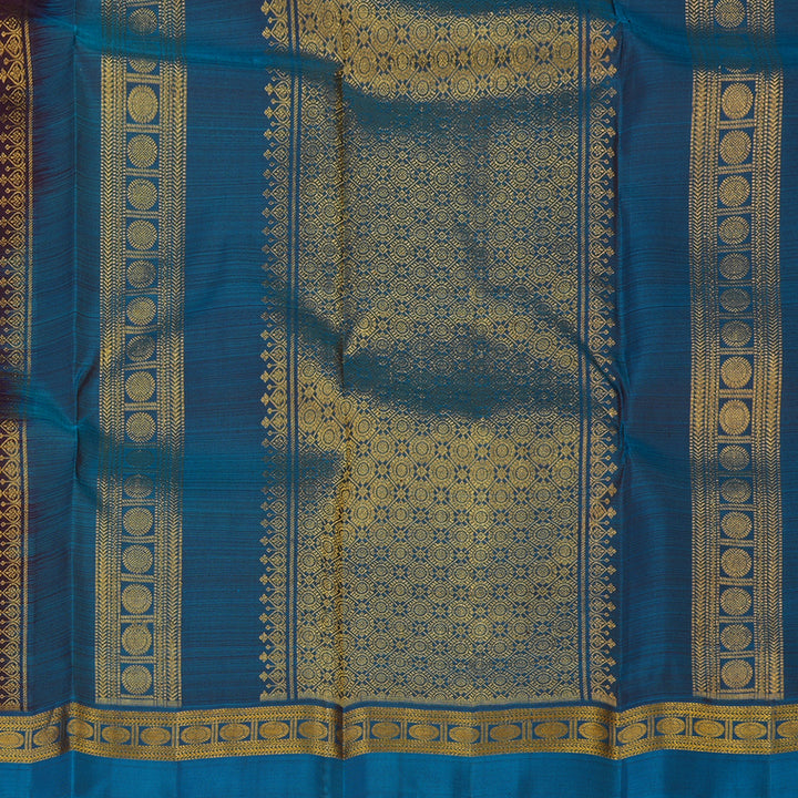 Hayagrivas Handloom Nagapazham Kanjivaram Silk Saree with Rama Blue Border KBE1335J3-3