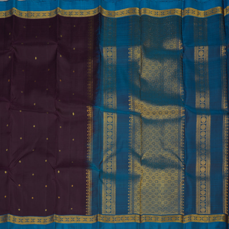 Hayagrivas Handloom Nagapazham Kanjivaram Silk Saree with Rama Blue Border KBE1335J3-3