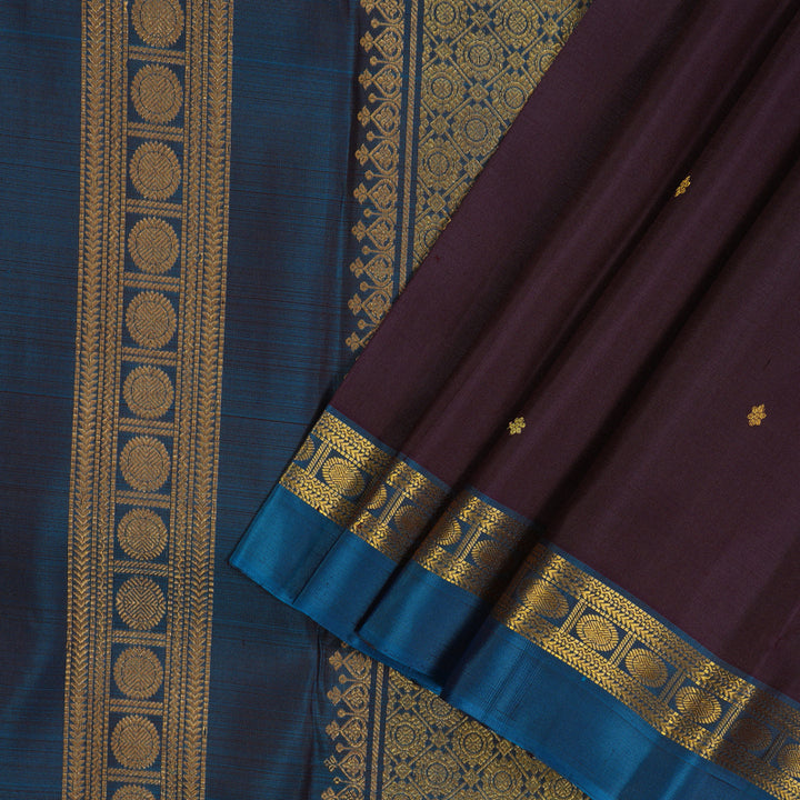 Hayagrivas Handloom Nagapazham Kanjivaram Silk Saree with Rama Blue Border KBE1335J3-3