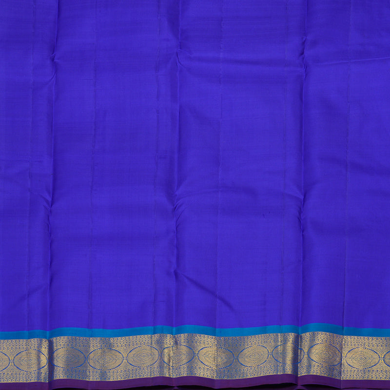 Hayagrivas Handloom Peacock Blue Kanjivaram Silk Saree with Blue Border KBE1335J8-20