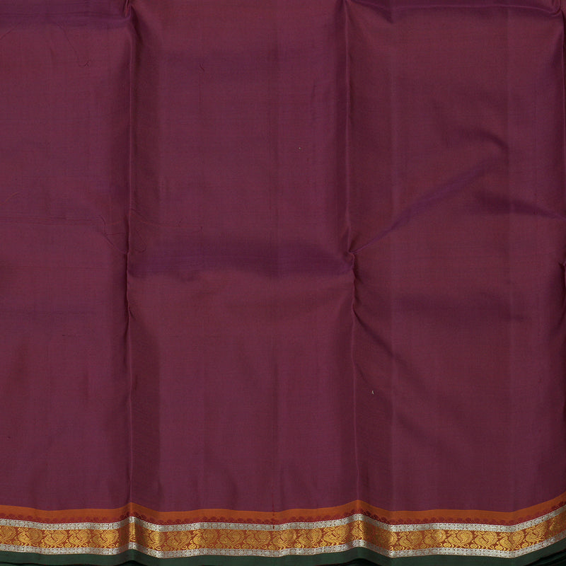 Hayagrivas Handloom Deep Maroon Kanjivaram Silk Saree with Rust Orange Border KBE1335J8-29