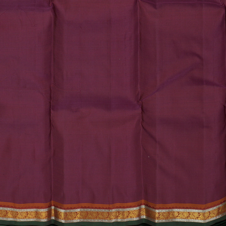 Hayagrivas Handloom Deep Maroon Kanjivaram Silk Saree with Rust Orange Border KBE1335J8-29
