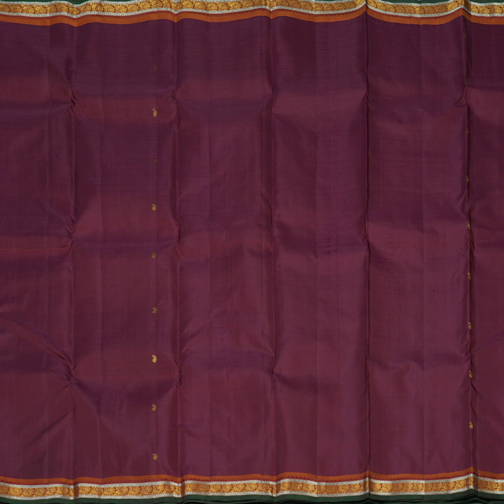 Hayagrivas Handloom Deep Maroon Kanjivaram Silk Saree with Rust Orange Border KBE1335J8-29