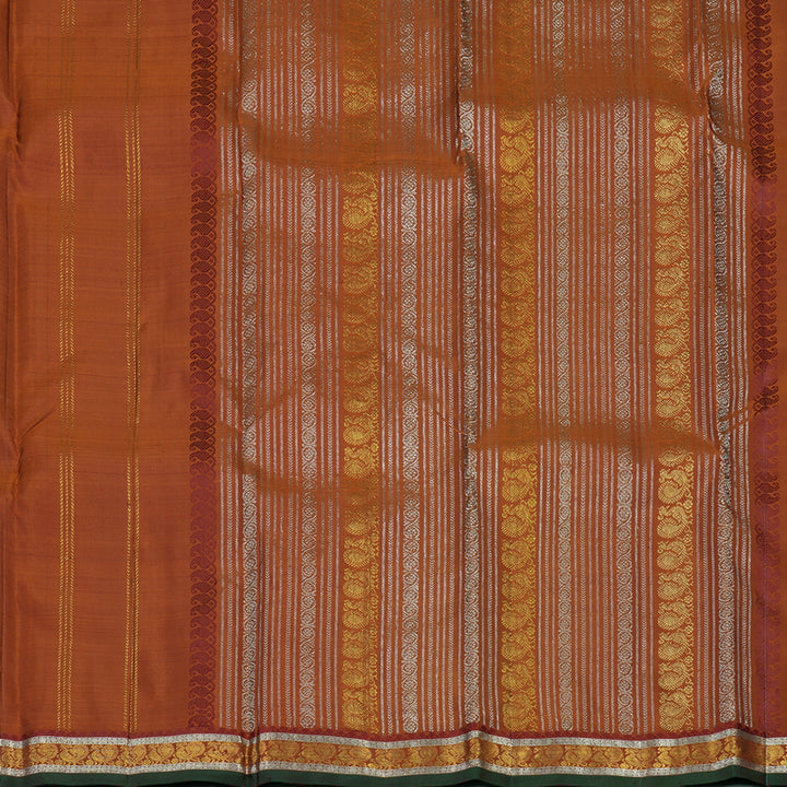 Hayagrivas Handloom Deep Maroon Kanjivaram Silk Saree with Rust Orange Border KBE1335J8-29