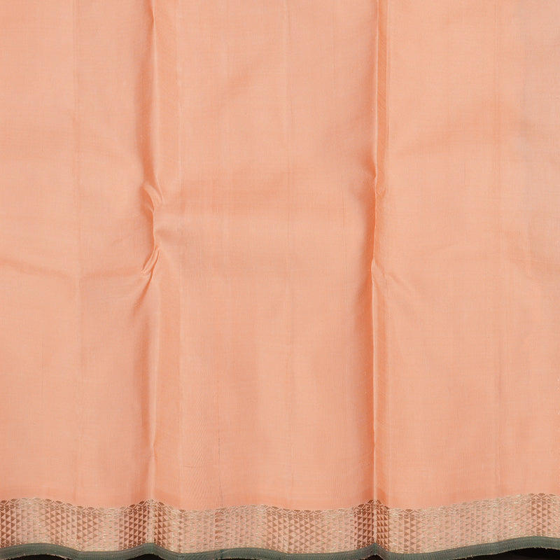Hayagrivas Handloom Magenta Kanjivaram Silk Saree with Peach Border KBE1335J9-2