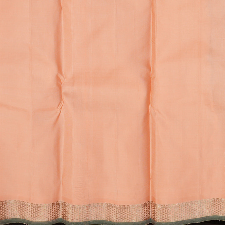 Hayagrivas Handloom Magenta Kanjivaram Silk Saree with Peach Border KBE1335J9-2
