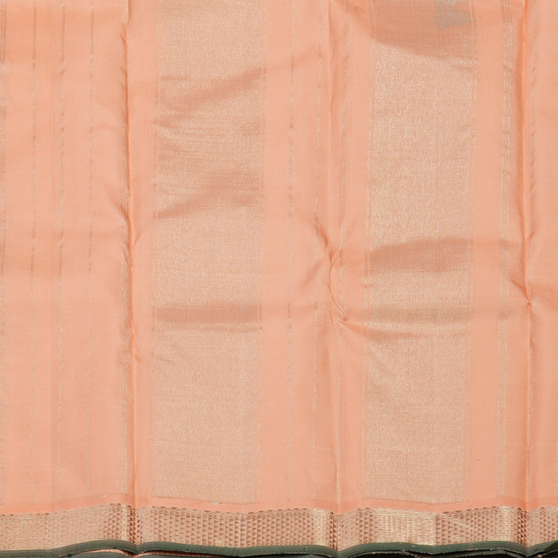 Hayagrivas Handloom Magenta Kanjivaram Silk Saree with Peach Border KBE1335J9-2