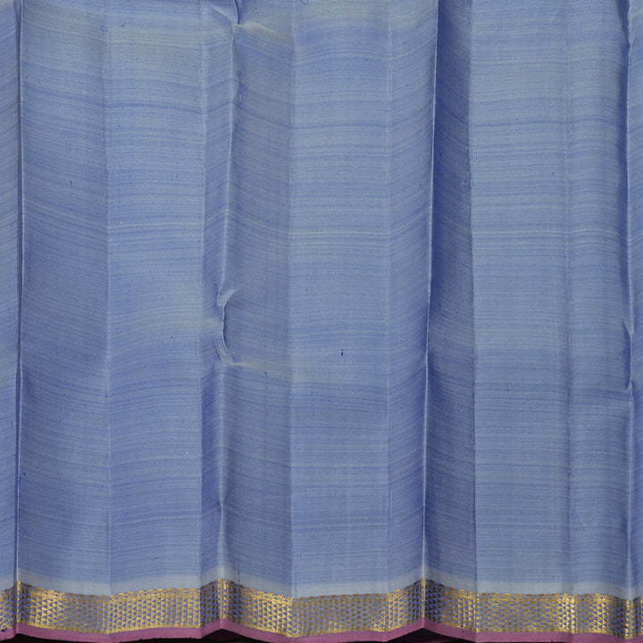 Hayagrivas Handloom Peacock Blue Kanjivaram Silk Saree with Powder Blue Border KBE1335J9-4