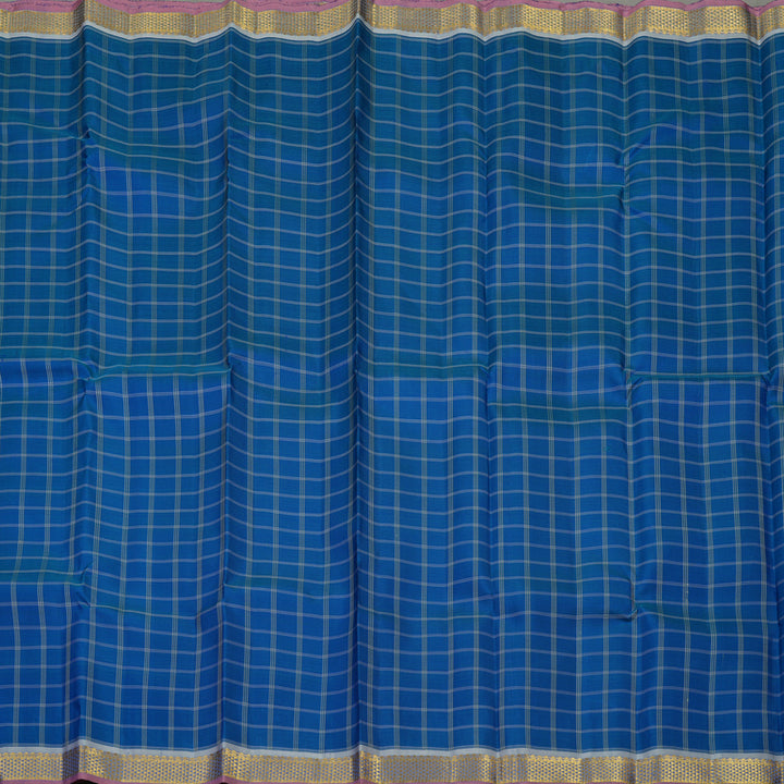 Hayagrivas Handloom Peacock Blue Kanjivaram Silk Saree with Powder Blue Border KBE1335J9-4