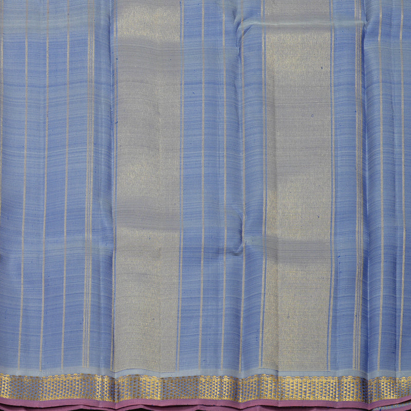 Hayagrivas Handloom Peacock Blue Kanjivaram Silk Saree with Powder Blue Border KBE1335J9-4