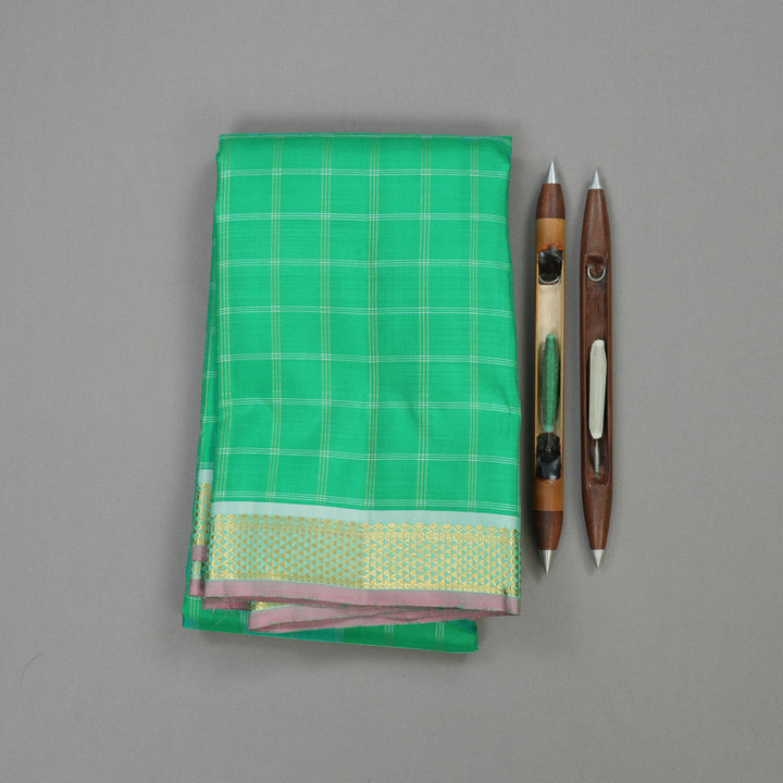 Hayagrivas Handloom Green Kanjivaram Silk Saree KBE1335J9-6