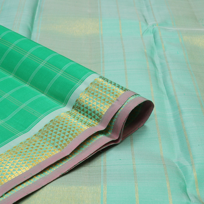 Hayagrivas Handloom Green Kanjivaram Silk Saree KBE1335J9-6