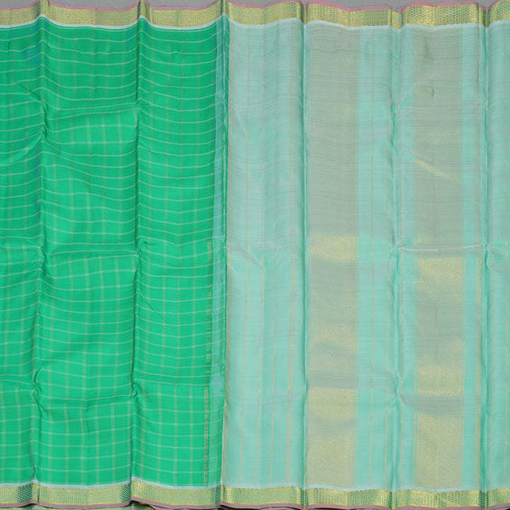 Hayagrivas Handloom Green Kanjivaram Silk Saree KBE1335J9-6