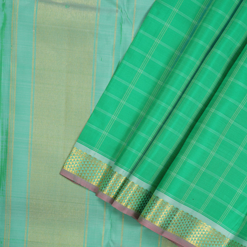 Hayagrivas Handloom Green Kanjivaram Silk Saree KBE1335J9-6