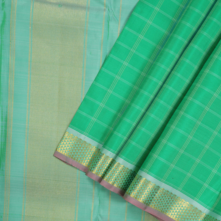 Hayagrivas Handloom Green Kanjivaram Silk Saree KBE1335J9-6