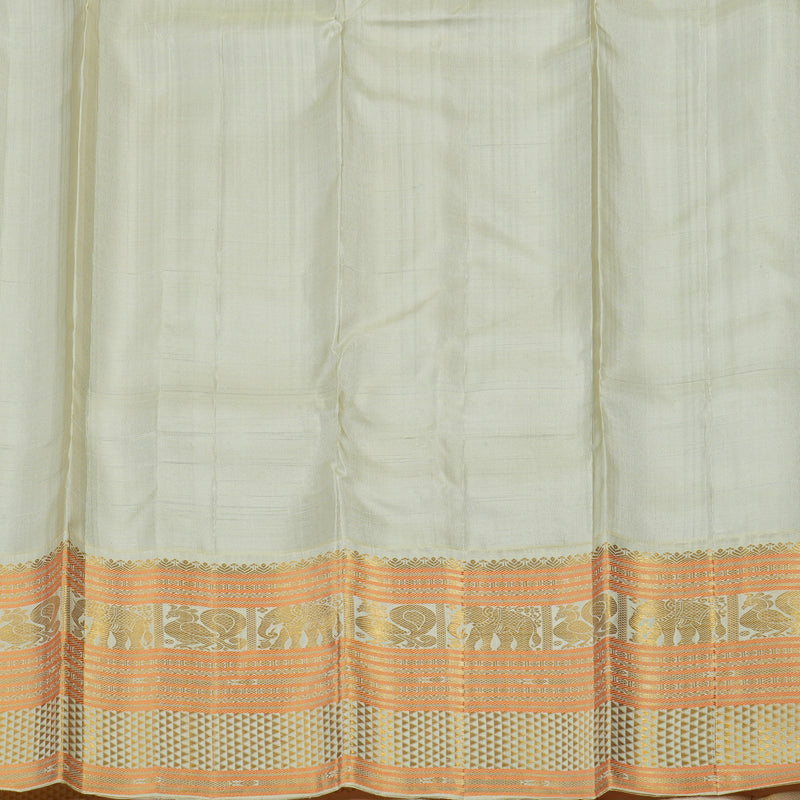 Hayagrivas Handloom Royal Blue Kanjivaram Silk Saree with Ivory Border KBE1336J13-1