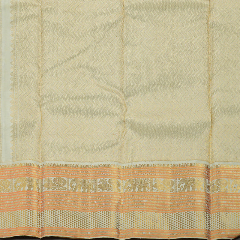 Hayagrivas Handloom Royal Blue Kanjivaram Silk Saree with Ivory Border KBE1336J13-1