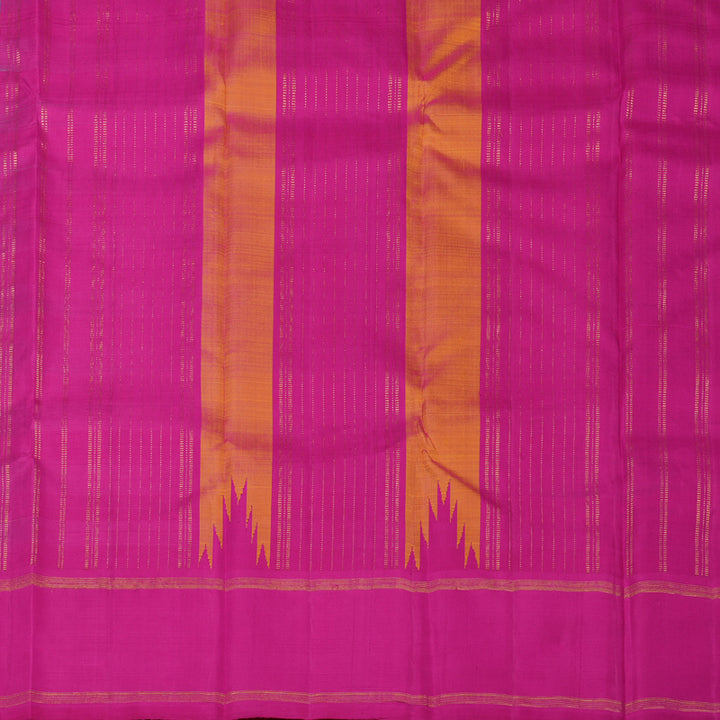 Hayagrivas Handloom Multicolour Checks Kanjivaram Silk Saree with Magenta Pink border KBE1336J17-1