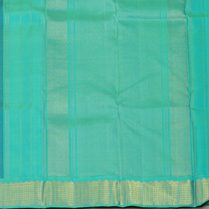Hayagrivas Handloom Deep Purple Kanjivaram Silk Saree with Sea Green Border KBE1336J5-1