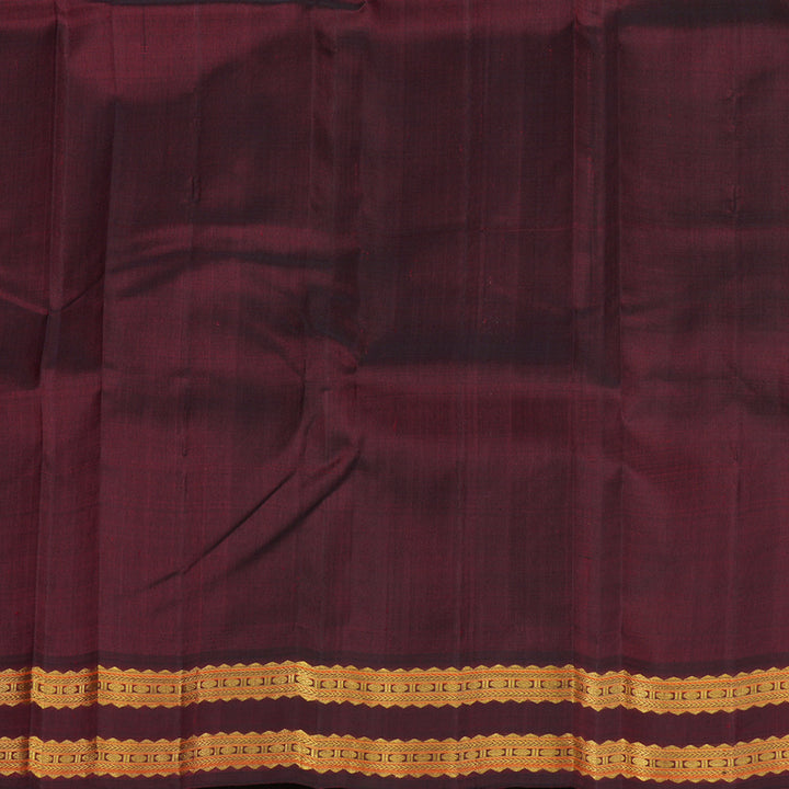 Hayagrivas Handloom Sandal Kanjivaram Silk Saree with Ganga Jamuna border KBE1336J6-1