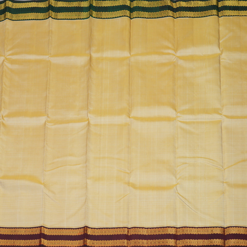 Hayagrivas Handloom Sandal Kanjivaram Silk Saree with Ganga Jamuna border KBE1336J6-1