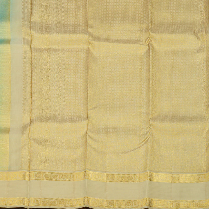 Hayagrivas Handloom Sky Blue Kanjivaram Silk Saree with Beige border KBE1337J13-6