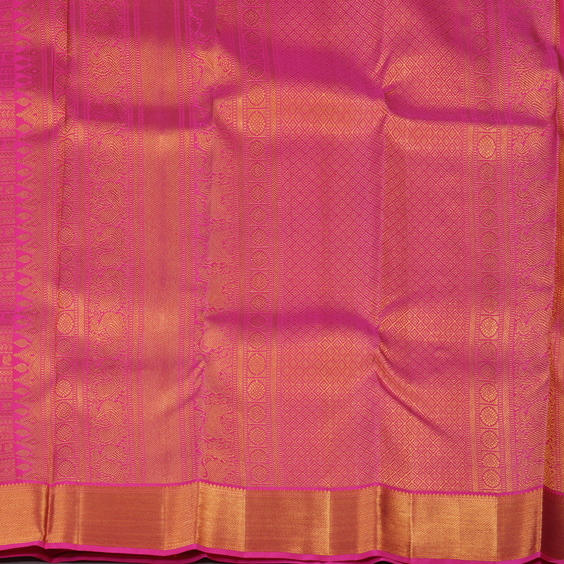 Hayagrivas Handloom Bright Pink Kanjivaram Silk Saree KBE1337J3-2