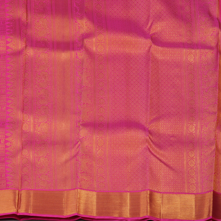 Hayagrivas Handloom Bright Pink Kanjivaram Silk Saree KBE1337J3-2