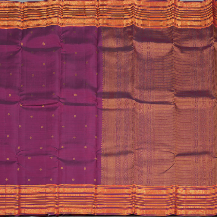 Hayagrivas Handloom Wine Magenta Kanjivaram Silk Saree KBE1337J5-2