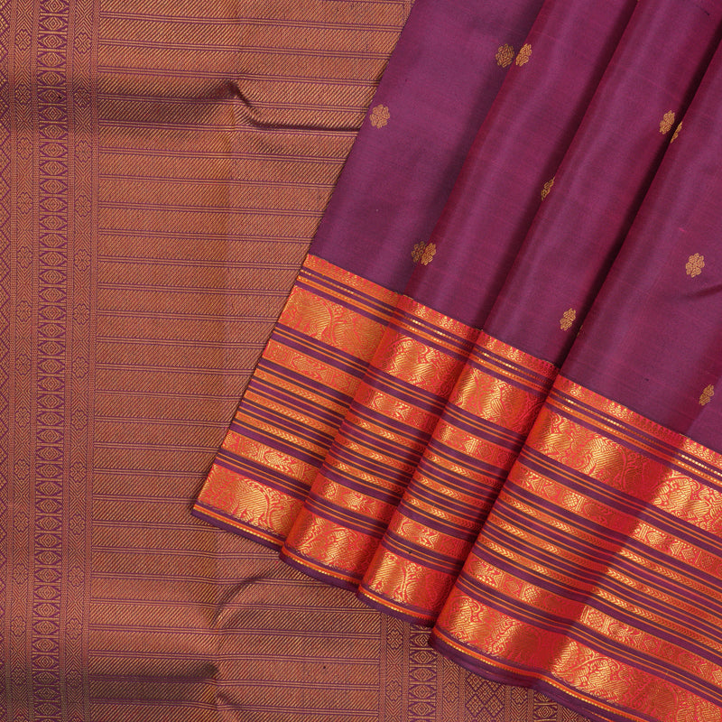 Hayagrivas Handloom Wine Magenta Kanjivaram Silk Saree KBE1337J5-2
