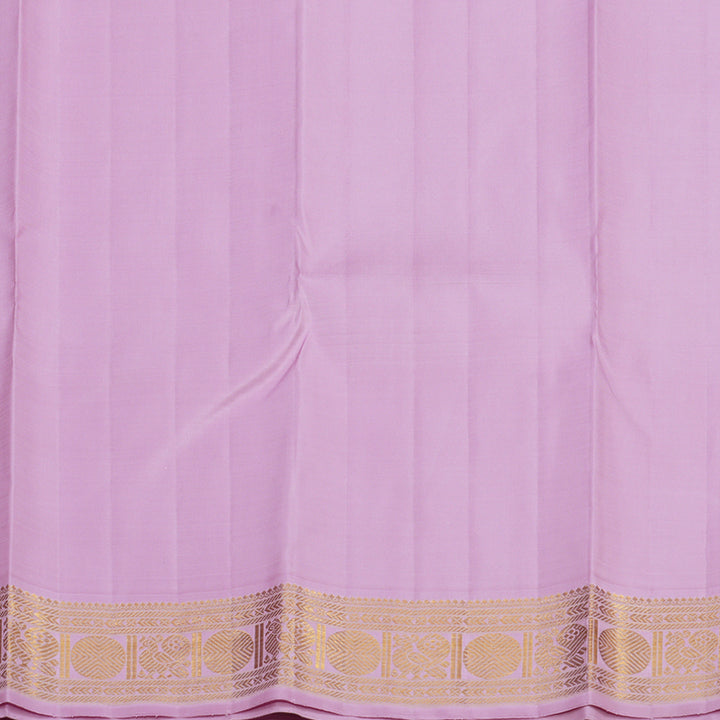 Hayagrivas Handloom Chocolate Brown Kanjivaram Silk Saree with Lavendar Pink Border KBE1338J3-2
