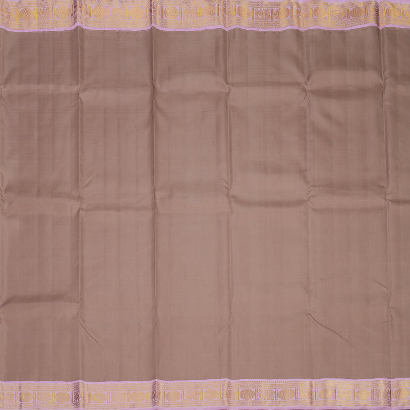 Hayagrivas Handloom Chocolate Brown Kanjivaram Silk Saree with Lavendar Pink Border KBE1338J3-2