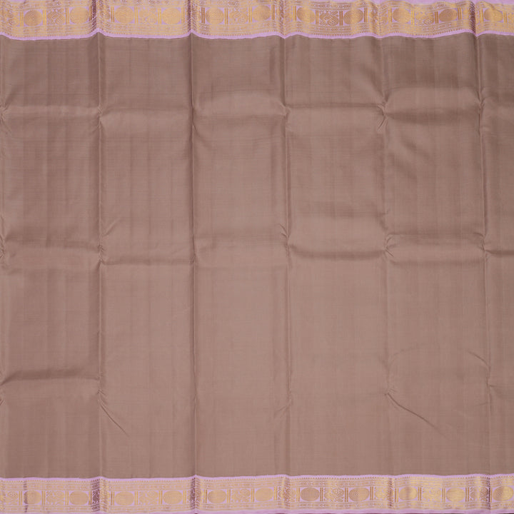 Hayagrivas Handloom Chocolate Brown Kanjivaram Silk Saree with Lavendar Pink Border KBE1338J3-2