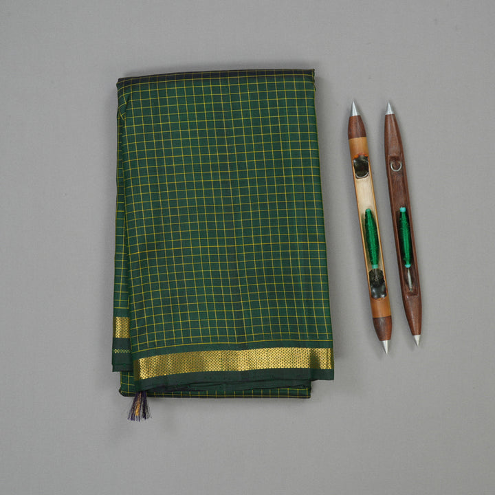 Hayagrivas Handloom Bottle Green Kanjivaram Silk Saree KBE1338J7-1