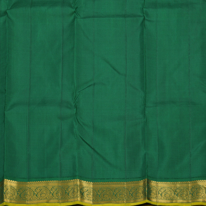 Hayagrivas Handloom Red Kanjivaram Silk Saree with Dark Green Border KBE1338J3-1