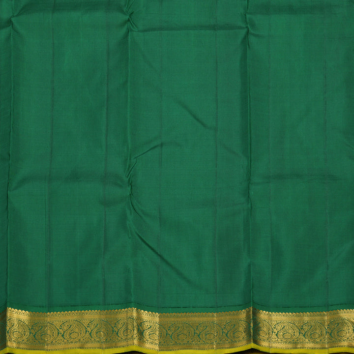 Hayagrivas Handloom Red Kanjivaram Silk Saree with Dark Green Border KBE1338J3-1