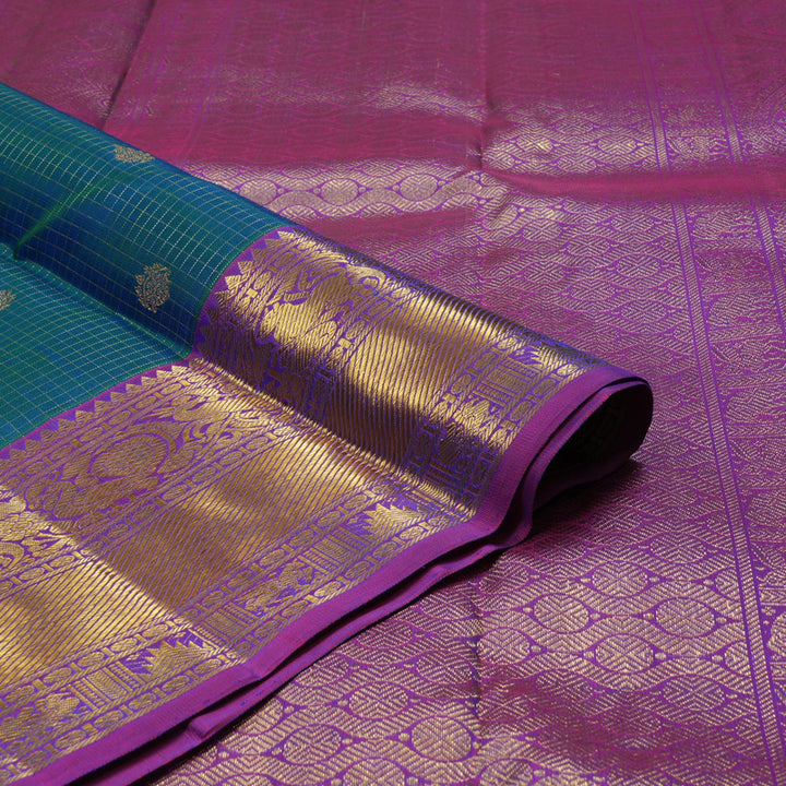 Hayagrivas Handloom Mayilkazhuthu Kanjivaram Silk Saree with Purple Border KBE1340J2-1