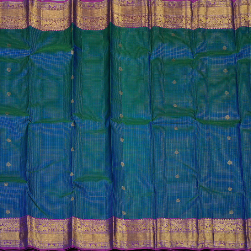 Hayagrivas Handloom Mayilkazhuthu Kanjivaram Silk Saree with Purple Border KBE1340J2-1