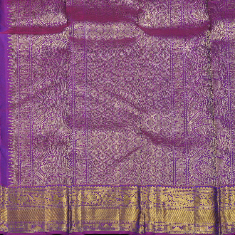 Hayagrivas Handloom Mayilkazhuthu Kanjivaram Silk Saree with Purple Border KBE1340J2-1